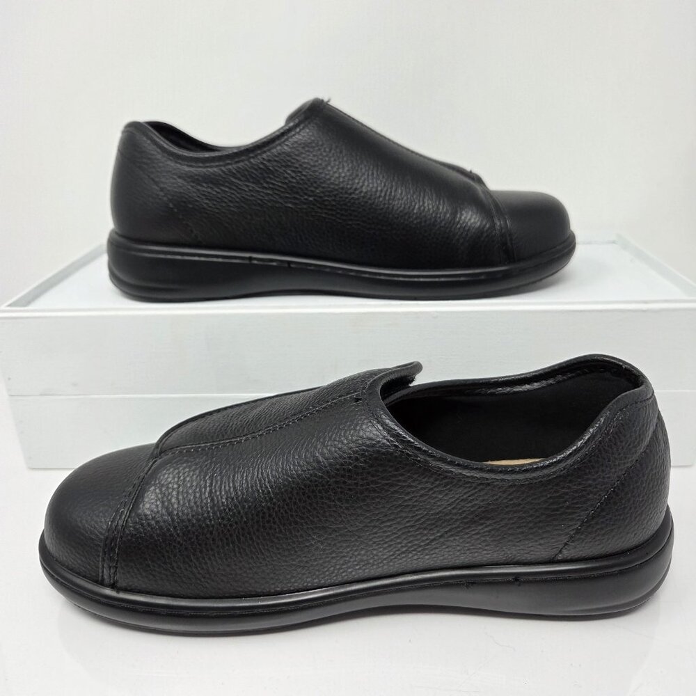 Cobbie Cuddlers Black Leather Shoes Womens 8 Wide Hook Loop Comfort Orthopedic